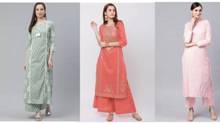 Women Kurta with Palazzos : देखें टॉप 3 रेगुलर वियर कुर्ती और प्लाजो डिजाइन