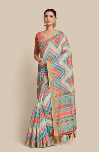  Multi Color Saree : एवरग्रीन लुक पाने के लिए पहनें ये खूबसूरत मल्टी कलर साड़ियां