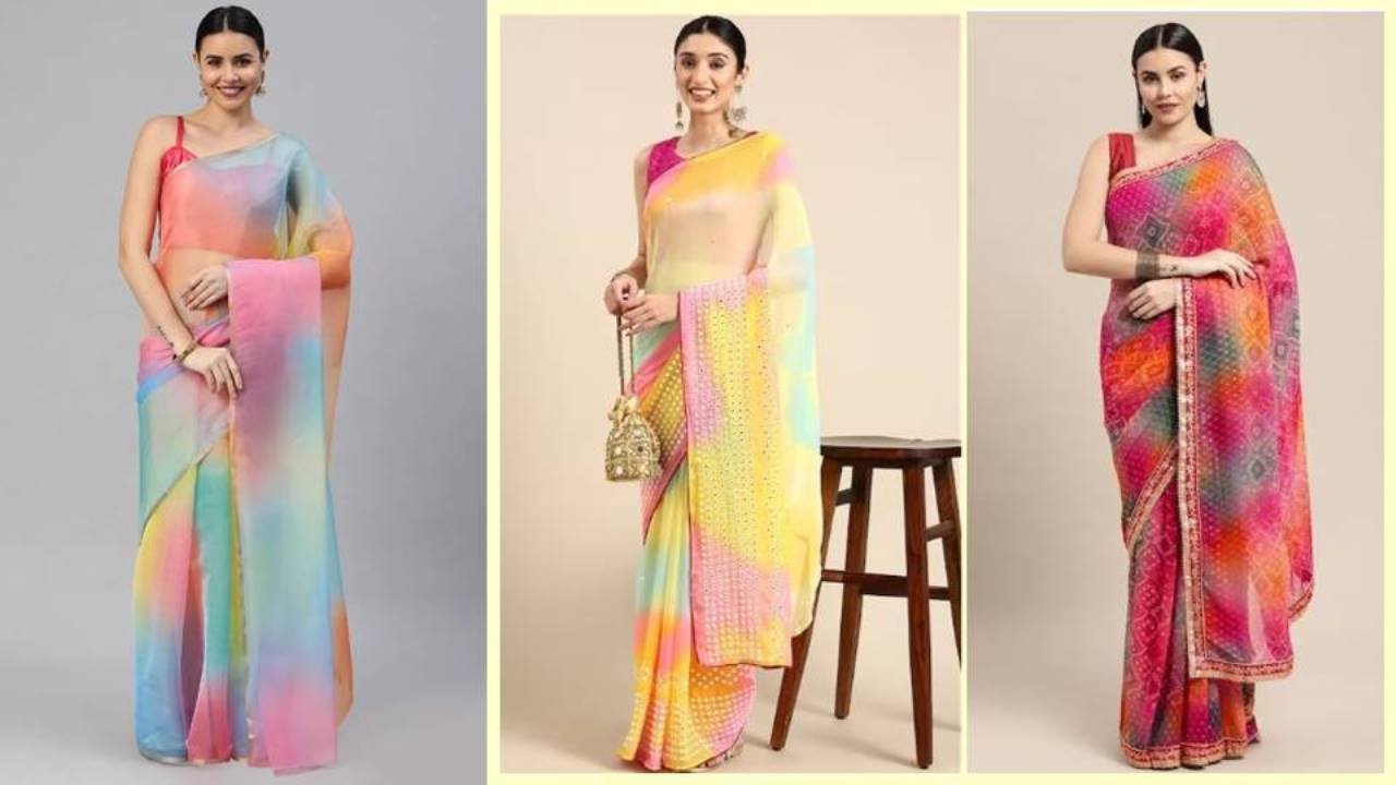  Multi Color Saree : एवरग्रीन लुक पाने के लिए पहनें ये खूबसूरत मल्टी कलर साड़ियां