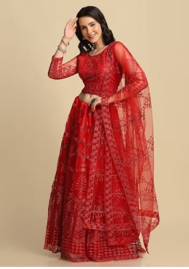  Red Lehenga Choli : इम्प्रेसिव लुक पाने के लिए शादी या पार्टी फंक्शन पहने ये रेड लहंगा चोली